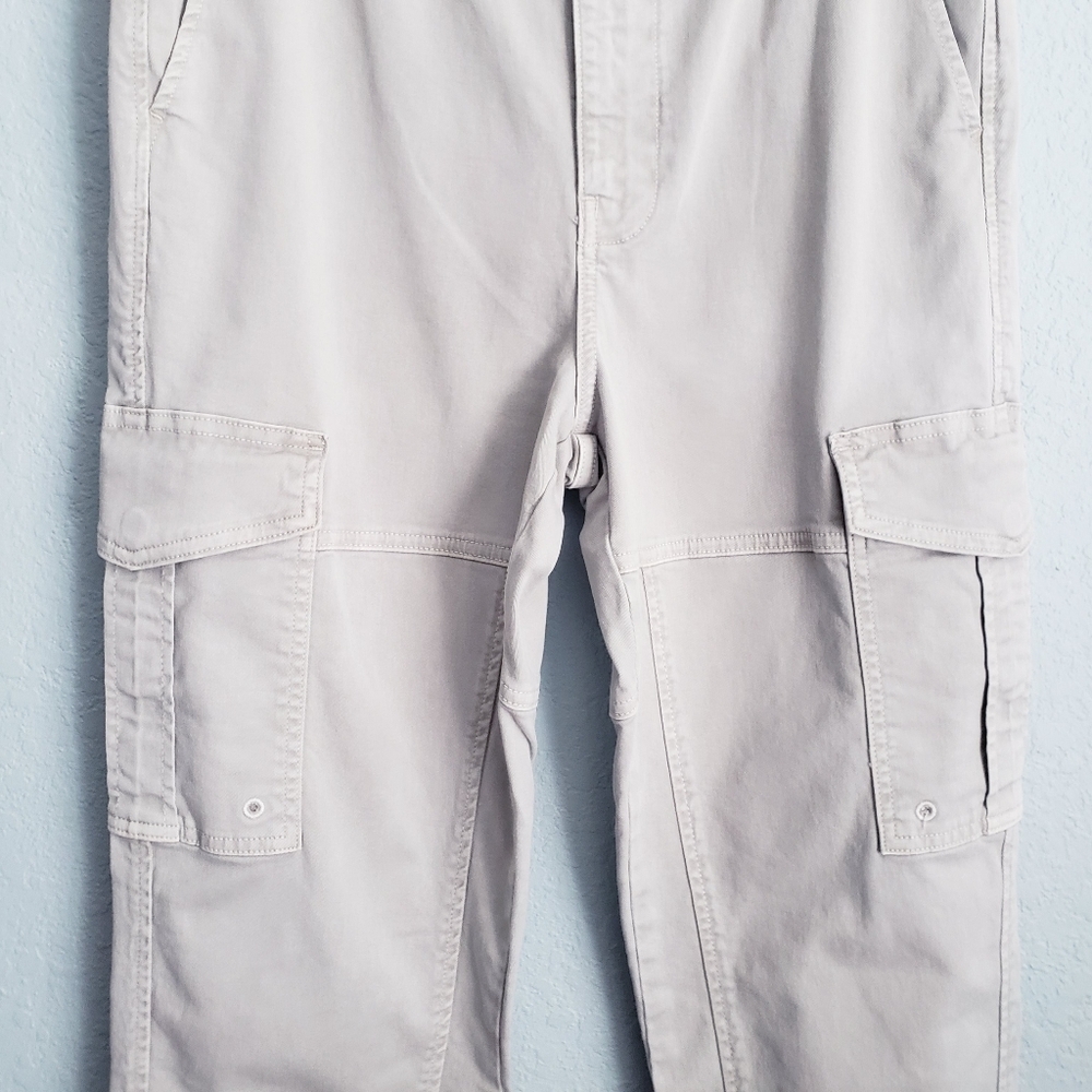 Frame Denim Washed Out Pale Olive Safari Belted Cargo Pants - Picture 4 of 9